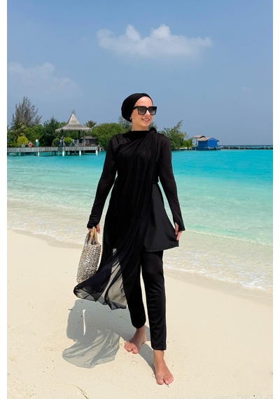 Ka Hijab Tül Pareo - Siyah