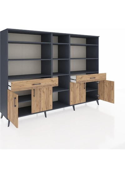 Hyperion Dolap 12 Raflı 2 Çekmeceli 4 Kapaklı 220x44x163 Antrasit-çam Atlas Çam - Antrasit Hyperion Dolap 12 Raflı 2 Çekmeceli 4 Kapaklı 220x44x163 Antrasit-çam Atlas Çam - Antrasit