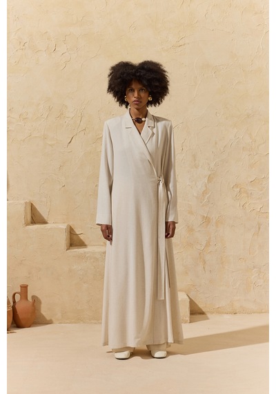 Aker Naturel Bağlama Detaylı Kimono Naturel Naturel