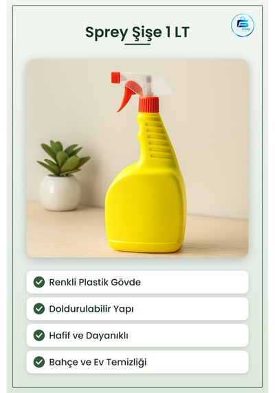 Bitki Sulama Kabı Sprey Şişe 1lt Renkli Plastik Boş Doldurulabili