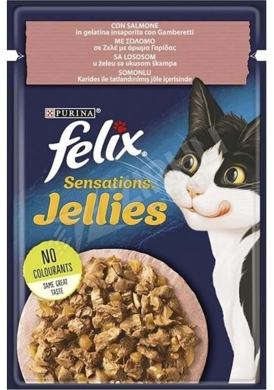 3 Adet Felix Sensations Somonlu Ve Karidesli Yaş Kedi Maması 85 Gr