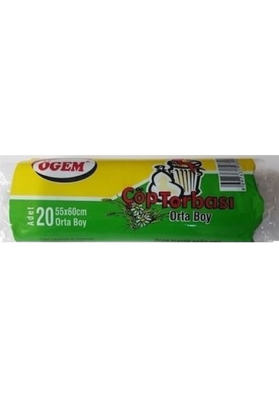 Ögem Orta Boy Çöp Torbası 5 Adet Siyah 55 x 60 CM