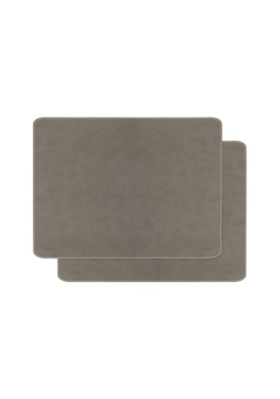 Ocean Home Textile 2'li Gri Renk Deri Amerikan Servis 40 X 30 Cm Genel