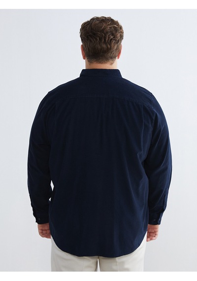 Lcwaıkıkı Classic Lacivert Regular Fit Uzun Kollu Kadife Erkek Gömlek