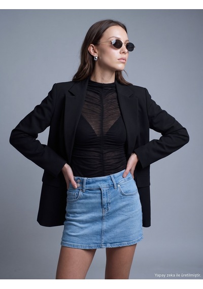 Dilvin 60823 Blazer Ceket-siyah