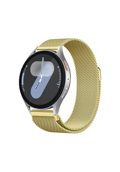 Galaxy Watch 6 / 5 / 4 Fe Uyumlu Manyetik Milanese Metal Kordon 40-47mm Altın