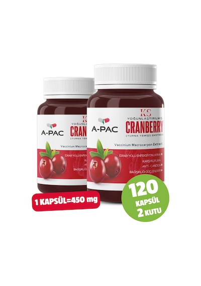 Kızılcık Sepeti A-Pac Cranberry Turna Yemişi Kızılcık Ekstresi 2 x 60 Kapsül