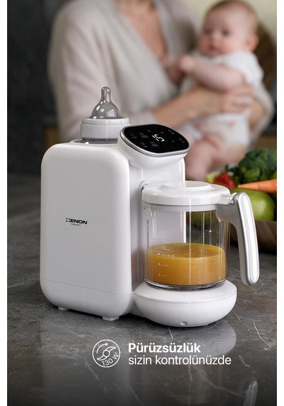 Xenon Smart 5'i 1 Arada Bebek Mama Robotu Buharlı Pişirici, Blender Ve Mama Hazırlama Makinesi X1010 Beyaz