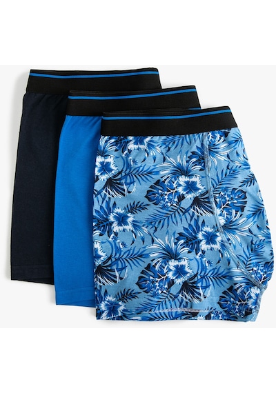 Koton 3'Lü Boxer Seti Çiçekli Baskılı Çok Renkli Mavi 4Slm90026Mk Mavi Koton 3'Lü Boxer Seti Çiçekli Baskılı Çok Renkli Mavi 4Slm90026Mk Mavi