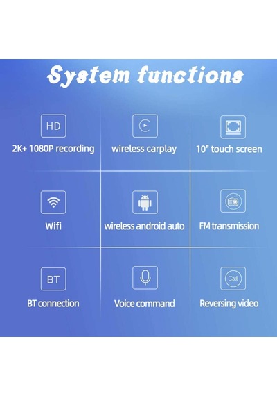 10 Süper Hd Ips Dokunmatik Ekran Akıllı Ekran Araba Stereo Ön Kaydedici Dahili 12v-24v Kamyon Van Kablosuz Carplay A