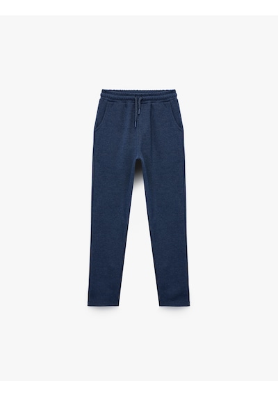 Koton Beli Lastikli Cepli Basic Eşofman Altı Lacivert 7wkb40038tk