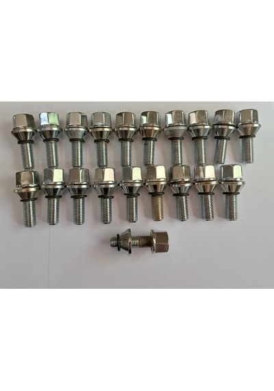 Bijon Krom Kaplı M12 X 1.5 Aa 19 Mm Diş 28 Boy 54mm, 20 Adet