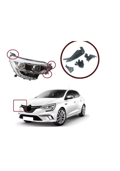 Megane 4 2016-2021 Sağ Far Ayağı Tamir Kit