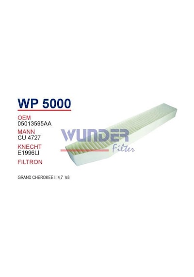 Wunder Wp5000 Polen Filtresi - Chrysler Grand Cherokee Ii 4,7 V8 540125270