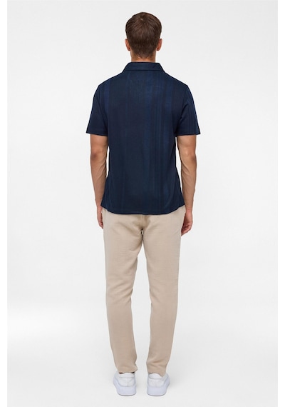 Süvari Lacivert Regular Desenli Polo Yaka Tişört-38364 Lacivert
