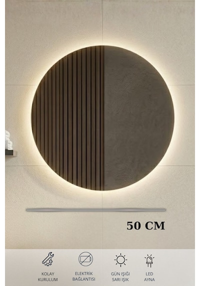 Kasırga Antrasit 50 Cm, Led Aynalı, Banyo Dolabı Seti, Seramik Lavabo Dahil, Mdf, Led'li Kasırga Antrasit 50 Cm, Led Aynalı, Banyo Dolabı Seti, Seramik Lavabo Dahil, Mdf, Led'li