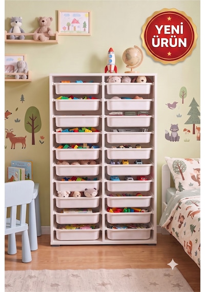 20 Çekmeceli 136 Cm Beyaz Çocuk Odası Oyuncak Dolabı Ve Çok Amaçlı Saklama Ünitesi - Depolayıcı Düzenleyici Organizer 20 Çekmeceli 136 Cm Beyaz Çocuk Odası Oyuncak Dolabı Ve Çok Amaçlı Saklama Ünitesi - Depolayıcı Düzenleyici Organizer