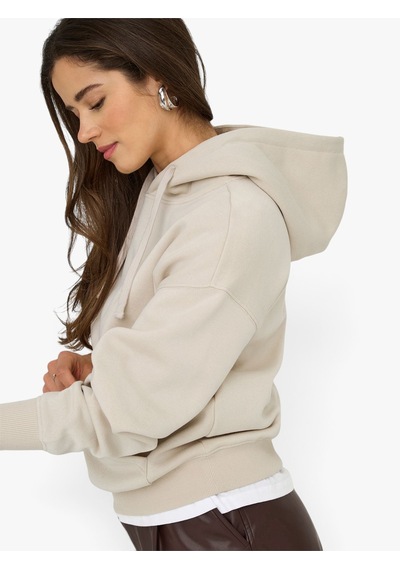 Only Onlbest Lıfe L/s Hood Swt Noos Kadın Gri Sweatshirt - 15338730
