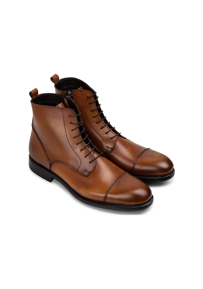 Deery Hakiki Deri Taba Rengi Fermuarlı Erkek Bot - 01974mtbac01