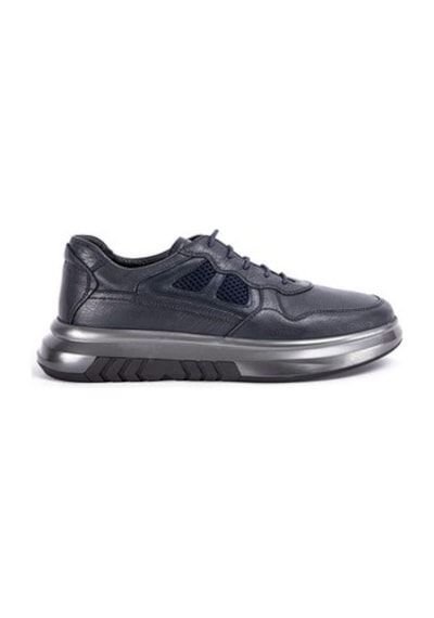 Lacivert Erkek Deri Sneaker-Lacivert