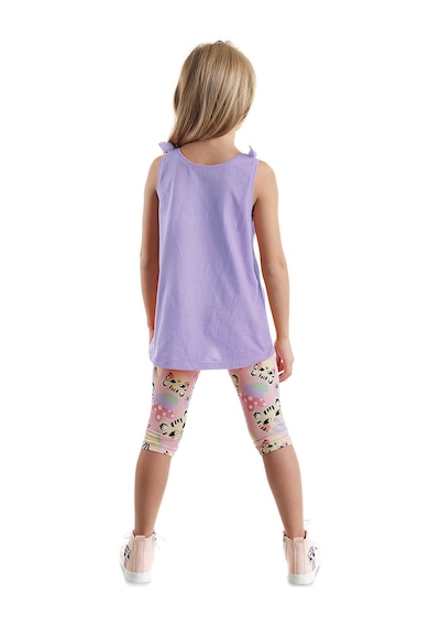 Denokids Wonderful Cat Kız Çocuk Tunik Tayt Takım Çok Renkli