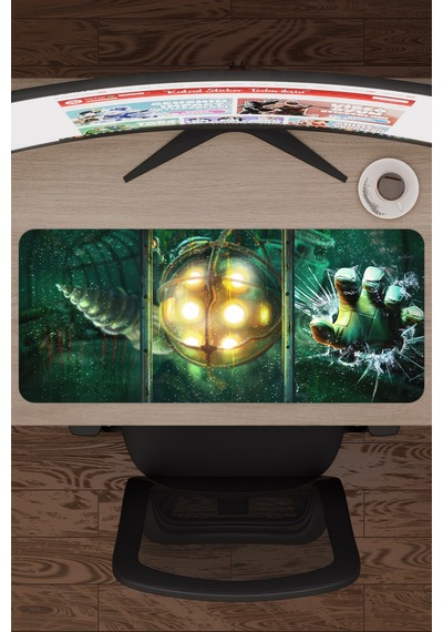 Bioshock Kaymaz Dikişli Kauçuk Oyuncu Mousepad V5 - 70x30 Xl Gaming Mouse Pad Fare Altlığı