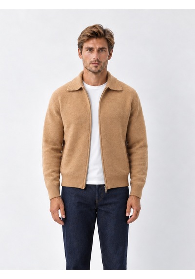 Xint Camel Regular Fit Polo Yaka Hırka 801716
