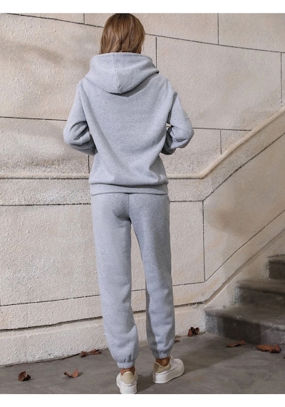 Hampton Eşofman Takımı Sweatshirt Jogger - Gri Baskılı Oversize Şardonlu Kapüşonlu Lastik Paça Gri Hampton Eşofman Takımı Sweatshirt Jogger - Gri Baskılı Oversize Şardonlu Kapüşonlu Lastik Paça Gri