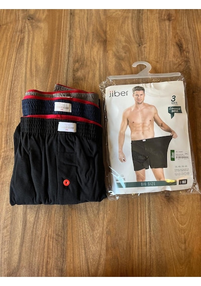 Jiber %100 Pamuk Düğme Detaylı Erkek Havlu Bel Boxer Battal 3'lü Paket Çok Renkli