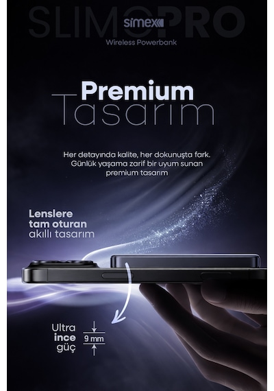 Simex İphone Uyumlu 5000mah Magsafe 20w Kablosuz Powerbank Şarj Cihazı Taşınabilir 17 16 15 14 13 12 P Max Standart