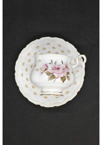 Marie Louise Bone China Kahve,çay Fincanı Ve Tabağı 120 Ml Krem