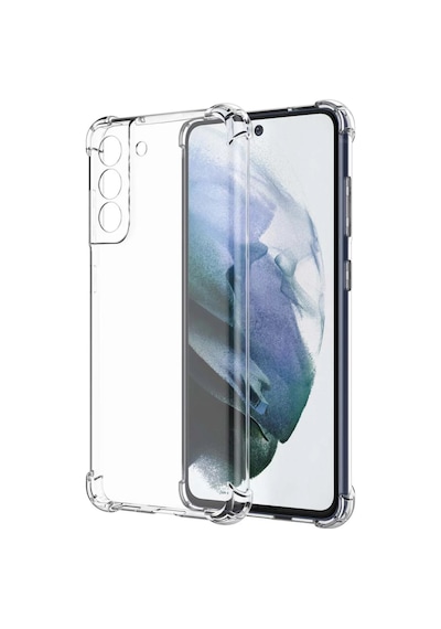 Samsung Galaxy Uyumlu S21 FE Kapak Kamera Korumalı Antişok Airbag Köşe Korumalı Silikon Şeffaf Kılıf