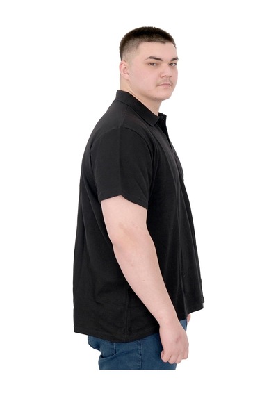Mode Xl Büyük Beden Erkek T-shirt Polo Flag U25304 Siyah Siyah