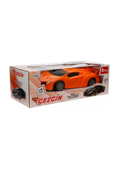 1:18 Şarjlı Uzaktan Kumandalı Spor Araba - Full Fonksiyon Usb Kablolu Oyuncak Araba 20 Cm Turuncu