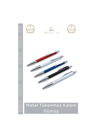 Kalem Gümüş Profesyonel Kurumsal Hediye Prestij Şık Ofis Tasarım Dayanıklı Metal Tükenmez Kalem