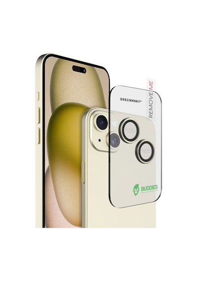 Buddıes Apple Uyumlu iPhone 15 / 15 Plus Kamera Lens Koruyucu Gold Altın
