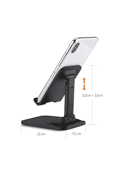Lexroo Telefon Standı Aşağı Yukarı Hareketli Ayarlanabilir Metal Plastik Gövdeli Katlanabilir Masa