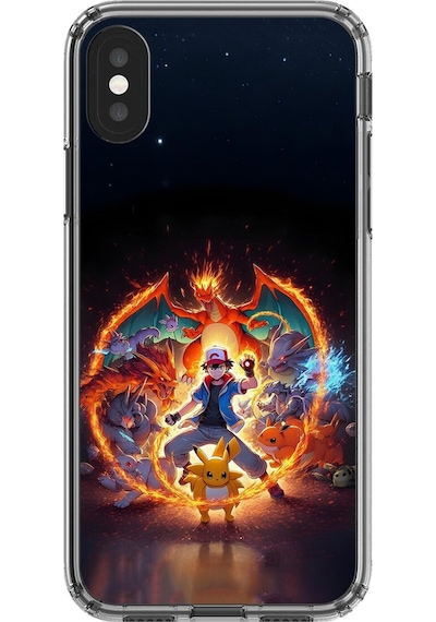 Apple Uyumlu iPhone X Şeffaf Kılıf Pokemon 3 Tasarımlı