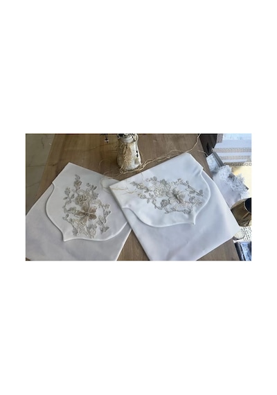 Fransız Güpürlü Zarf Bohça Nişan Söz Saten Bohça Lüks 3 Boyutlu Çeyizlik Bohça 50x50 Cm 1 Adet Bzckh791 Çok Renkli
