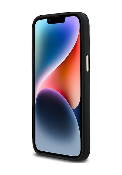 Apple iPhone 14 Pro Max Uyumlu Kılıf Guess Lisanslı Üçgen Logo 4g Desenli Kamera Standlı Kapak Siyah