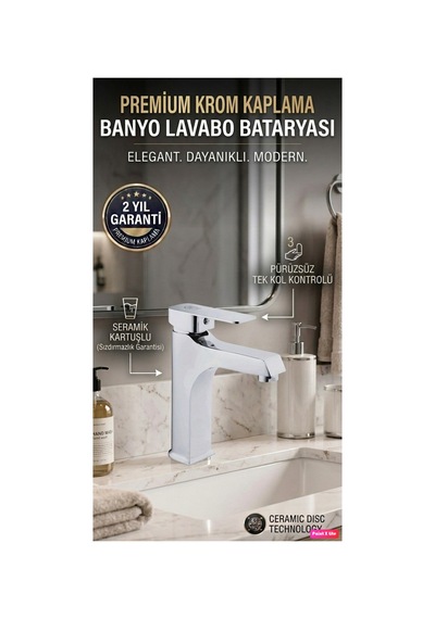 Rena Design Lavabo Bataryasi Krom Lüks Ağir Gövde Prinç Banyo Su Tasarruflu Aç Kapa 2 Yil Garantili Kare Sicak Soğuk Gümüş Gri Rena Design Lavabo Bataryasi Krom Lüks Ağir Gövde Prinç Banyo Su Tasarruflu Aç Kapa 2 Yil Garantili Kare Sicak Soğuk Gümüş Gri