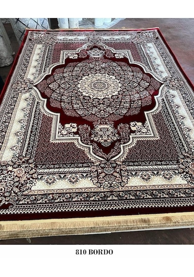 810-semerkant Salon Oturma Odası Halısı Bordo