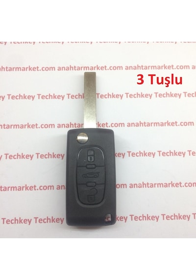 1.Sınıf Peugeot Uyumlu 2 Ve 3 Tuşlu 207 307 Kumanda Anahtar Kabı