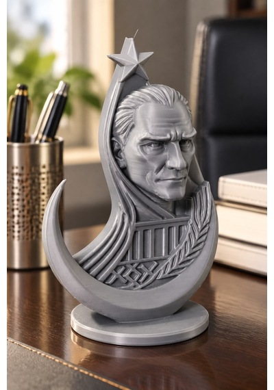 Ay Yıldızlı Atatürk Figürlü Dekoratif Mini Biblo 47519647