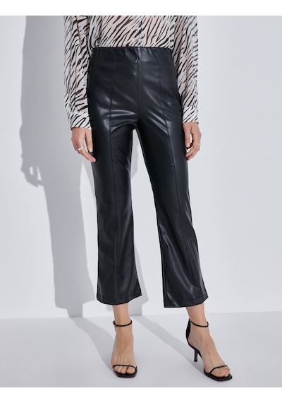 Koton Suni Deri Crop Pantolon Siyah 3sak40021uw