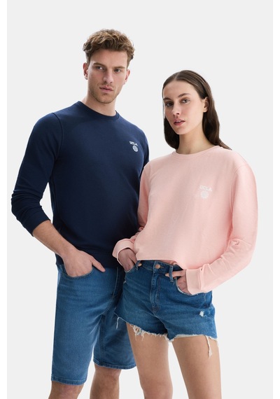 Ucla Valley Lacivert Bisiklet Yaka Baskılı Standard Fit Erkek Sweatshirt Lacivert