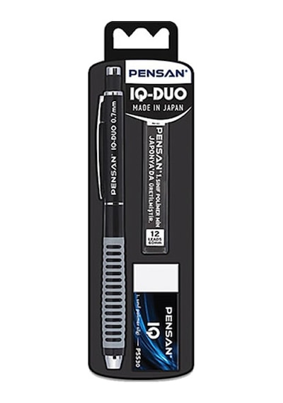 Pensan Iq-duo 0,7 Mm Silgili Siyah Versatil Kalem Seti