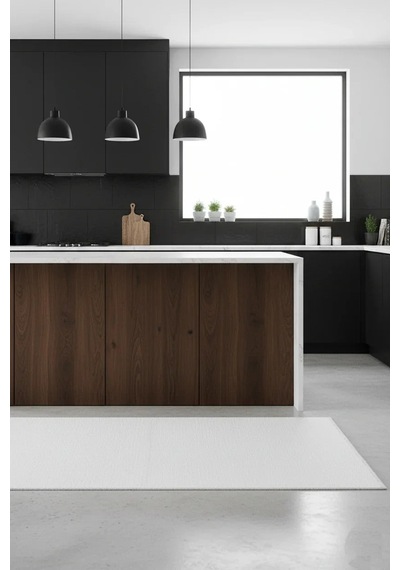Beyaz Bej Modern Düz Yıkanabilir Antibakteriyel Halı - Yo11500b Beyaz - Bej
