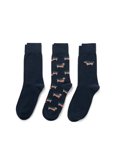 Tchibo Erkek Çorap, 3lü, Köpek 41-43 Lacivert