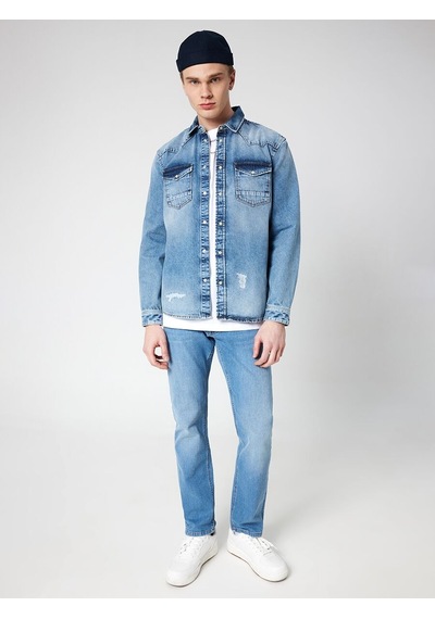 LOFT Slim Fit Erkek Gömlek U.kol Lf2032758 Q1.v1 Denim LOFT Slim Fit Erkek Gömlek U.kol Lf2032758 Q1.v1 Denim